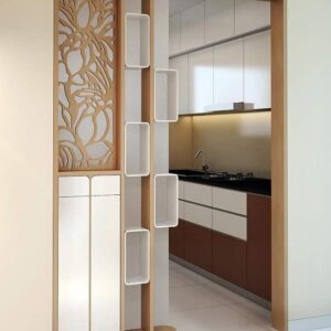 Premium heavy duty metal geometric room divider partition with decorative hexagon panels.